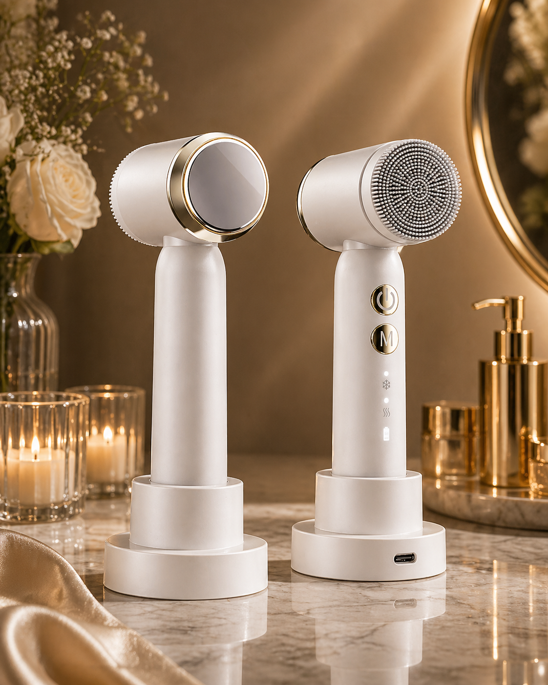 6 In 1 Ultrasonic Electric Face Cleansing Brush Compress