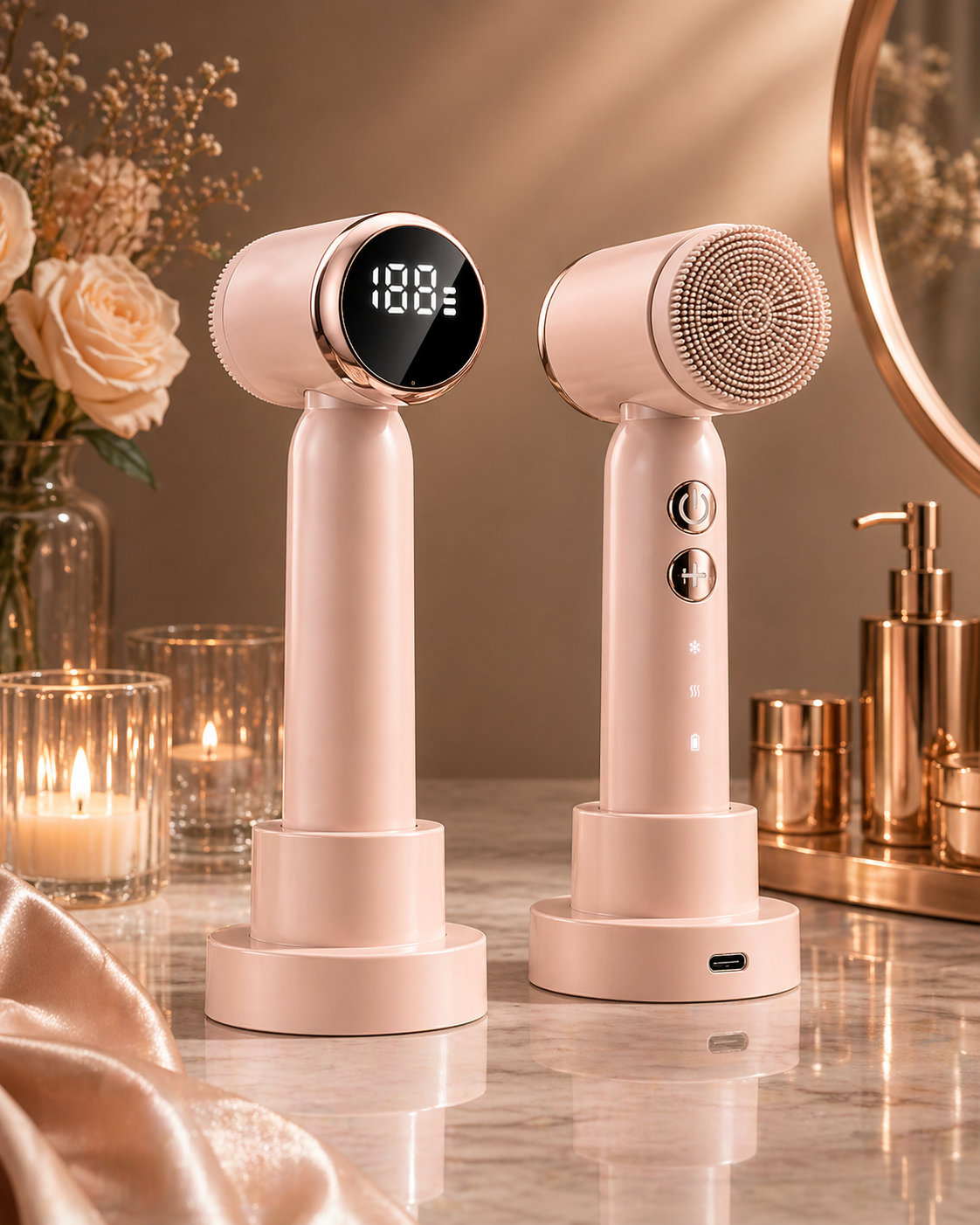 6 In 1 Ultrasonic Electric Face Cleansing Brush Compress