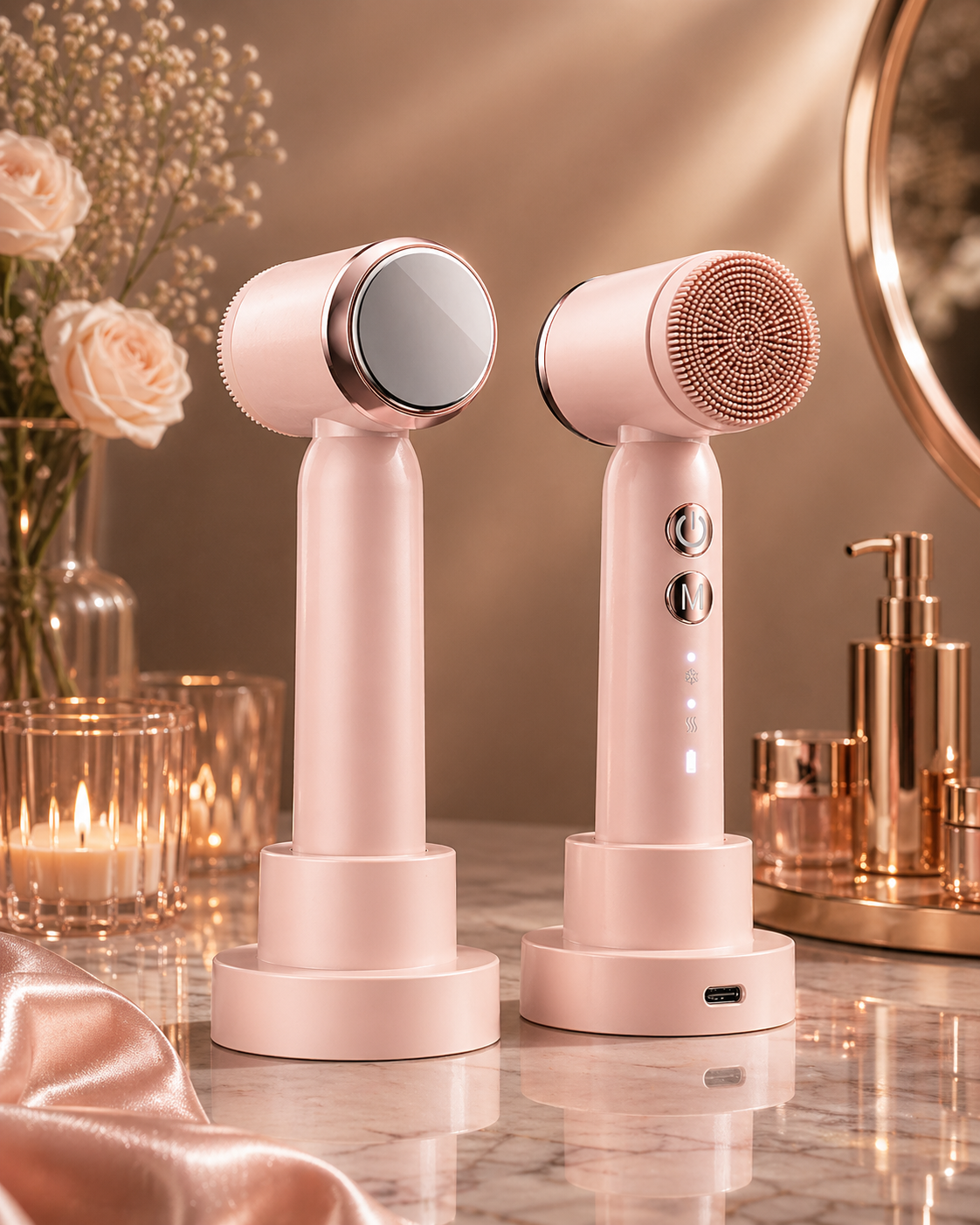 6 In 1 Ultrasonic Electric Face Cleansing Brush Compress
