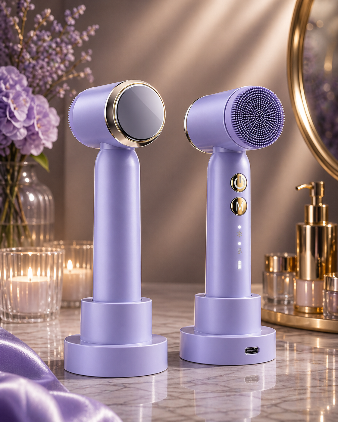 6 In 1 Ultrasonic Electric Face Cleansing Brush Compress