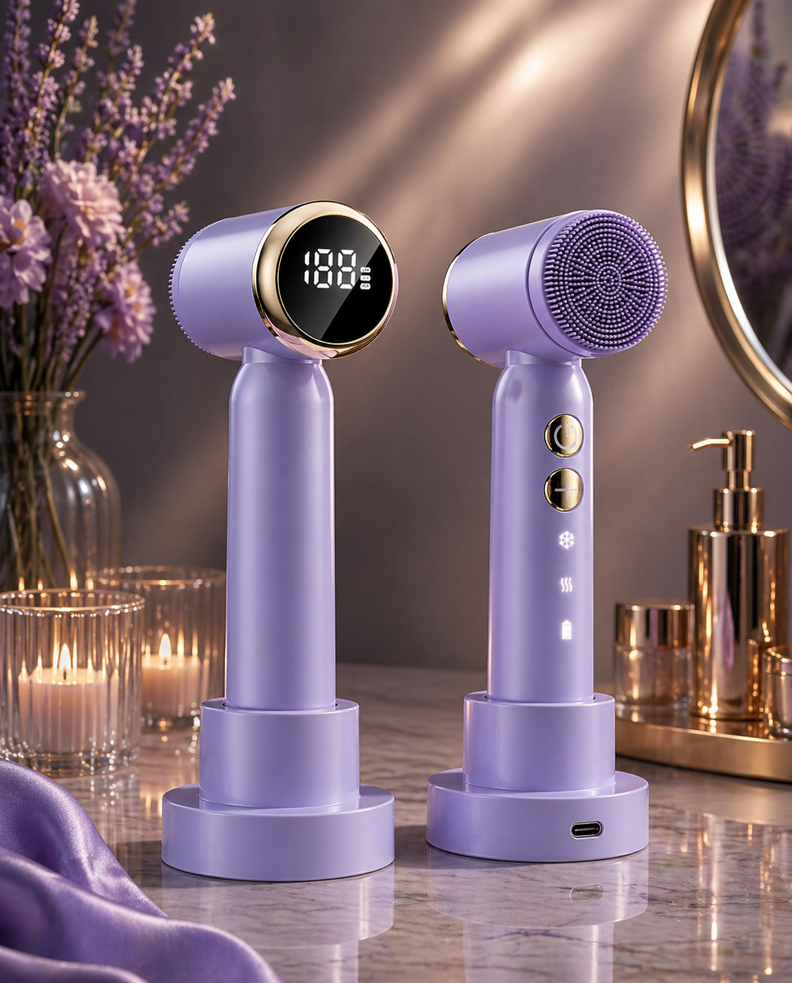 6 In 1 Ultrasonic Electric Face Cleansing Brush Compress